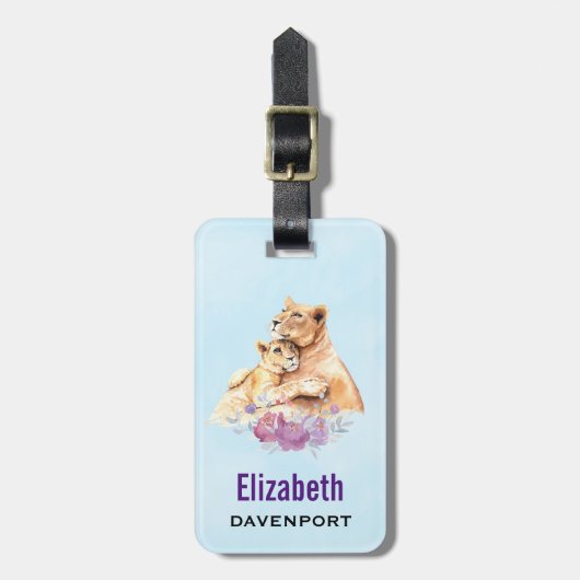 かわいい水彩母獅子&かわいい ラゲッジタグ (正面縦)