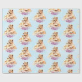 かわいい水彩母獅子&かわいい ラッピングペーパー (フラット)