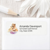 かわいい水彩母獅子&かわいい ラベル (インサイチュ)