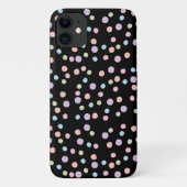 かわいい水彩水玉模様カラフルブラックパターン Case-Mate iPhoneケース (裏面)