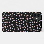 かわいい水彩水玉模様カラフルブラックパターン Case-Mate iPhoneケース (裏面(横))