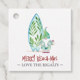 かわいい水彩沿岸クリスマス フェイバータグ