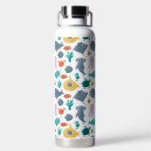 かわいい水彩海動物のパターン ウォーターボトル (背面)