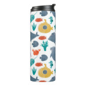 かわいい水彩海動物のパターン タンブラー (回転左)