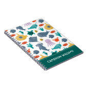 かわいい水彩海動物のパターン ノートブック (右側)