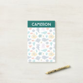 かわいい水彩海動物のパターン ポストイット (デスク上)