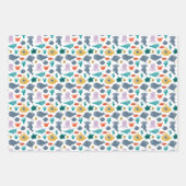かわいい水彩海動物のパターン ラッピングペーパーシート (正面)