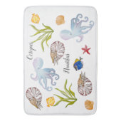 かわいい水彩海底住民 バスマット (正面縦)