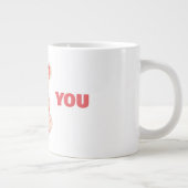 かわいい水彩漫画のクマと赤いハート ジャンボコーヒーマグカップ (右)