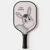 かわいい水彩漫画ロバ、赤ちゃん動物 ピックルボールラケット (裏面)