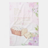 かわいい水彩無地ケーキレシピ キッチンタオル (縦)