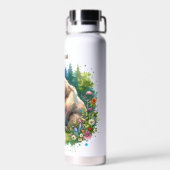 かわいい水彩熊とパーソナライズされたかわいい ウォーターボトル (背面)