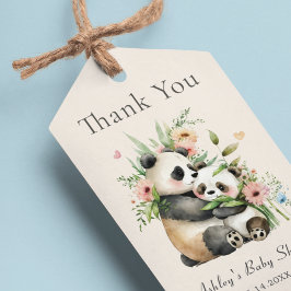 かわいい水彩熊と花ベビーシャワー ギフトタグ