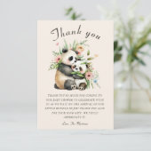 かわいい水彩熊と花ベビーシャワー サンキューカード (スタンド正面)