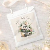 かわいい水彩熊と花ベビーシャワー フェイバーバッグ (クリップ留めされた状態)