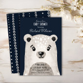 かわいい水彩熊の男の子のシャワー招待 招待状