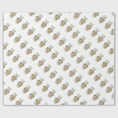 かわいい水彩熊ぼほ赤ちゃんシャワー ラッピングペーパー (フラット)