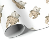 かわいい水彩熊ぼほ赤ちゃんシャワー ラッピングペーパー (ロールコーナー)