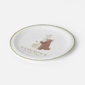 かわいい水彩熊ウッドランド最初の誕生日パーティー ペーパープレート (アングル)