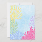 かわいい水彩熱帯ピエロ魚の赤ちゃんシャワー 招待状 (裏面)