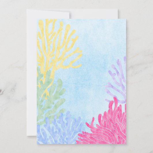 かわいい水彩熱帯ピエロ魚の赤ちゃんシャワー 招待状 (裏面)