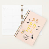 かわいい水彩犬たち、ドッグシッターの2025プランナー プランナー手帳 (ディスプレー)