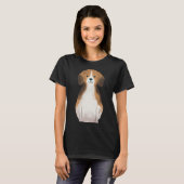 かわいい水彩犬のビーグルアート Tシャツ (正面フル)