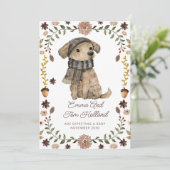 かわいい水彩犬の妊娠 案内状 (スタンド正面)