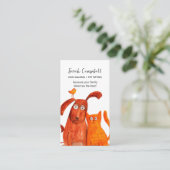 かわいい水彩犬の散歩ペットシッター 名刺 (スタンド正面)