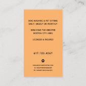 かわいい水彩犬の散歩ペットシッター 名刺 (裏面)