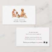 かわいい水彩犬ペット座る 名刺 (正面/裏面)