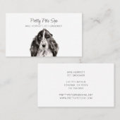 かわいい水彩犬顔ペットトリマー犬スパ 名刺 (正面/裏面)