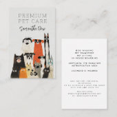 かわいい水彩猫たちペットシッタードッグウォーカー 名刺 (正面/裏面)