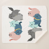 かわいい水彩猫たち動物ペット シェルパブランケット (正面(横))