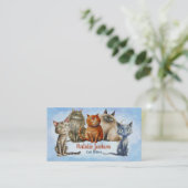 かわいい水彩猫たち|キャットシッター 名刺 (スタンド正面)