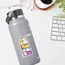 かわいい水彩猫たち、キャットレディ、ミニマリスト、カスタム