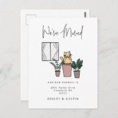 かわいい水彩猫のおもしろい引っ越しましたニューホームアノウ ポストカード (正面/裏面)