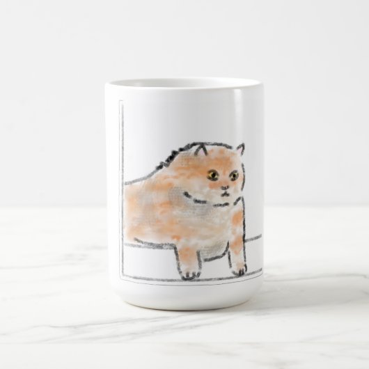 かわいい水彩猫のイラスト コーヒーマグカップ (中央)