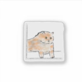かわいい水彩猫のイラスト シール (正面)