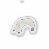 かわいい水彩猫のイラスト シール (正面)