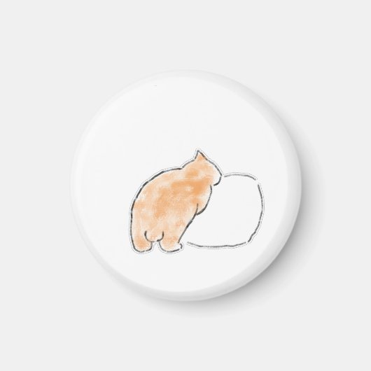 かわいい水彩猫のイラスト マグネット (正面)