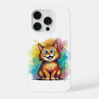 かわいい水彩猫のスマホケース iPhone 15 PROケース