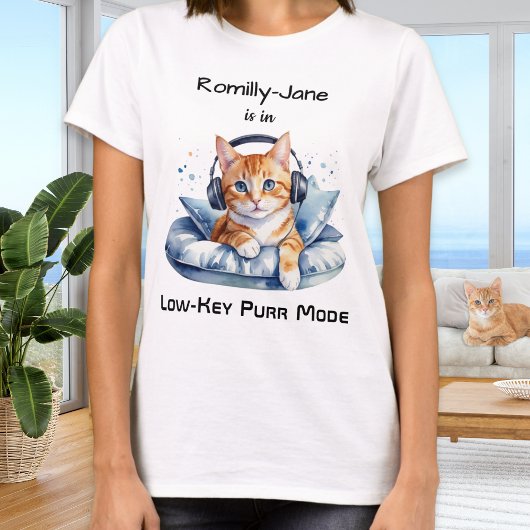 かわいい水彩猫のユーモアTシャツ Tシャツ