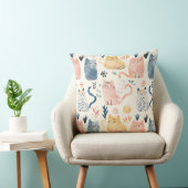 かわいい水彩猫の柄 クッション (椅子)