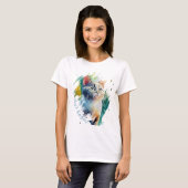 かわいい水彩猫の肖像Tシャツ Tシャツ (正面フル)