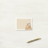 かわいい水彩猫カップル名前をカスタムする ポストイット (デスク上)