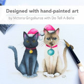 かわいい水彩猫クリスマスカード シーズンカード