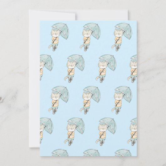 かわいい水彩猫ベビーシャワーbyメール 招待状 (裏面)