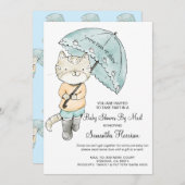 かわいい水彩猫ベビーシャワーbyメール 招待状 (正面/裏面)
