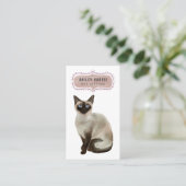 かわいい水彩猫ペットシッター 名刺 (スタンド正面)